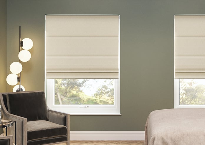 Genoa Faux Silk (Blackout), Cream Shimmer - Motorised Roman Blind - Image 3